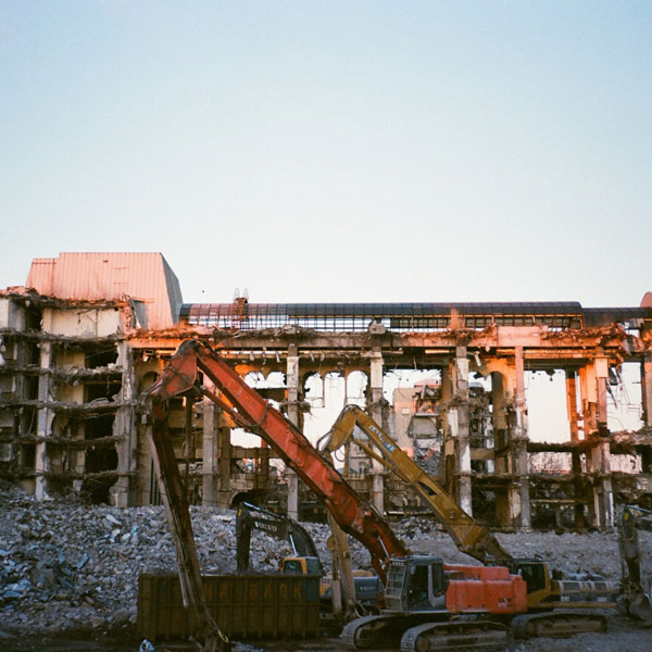 cleaning the construction building with machine  