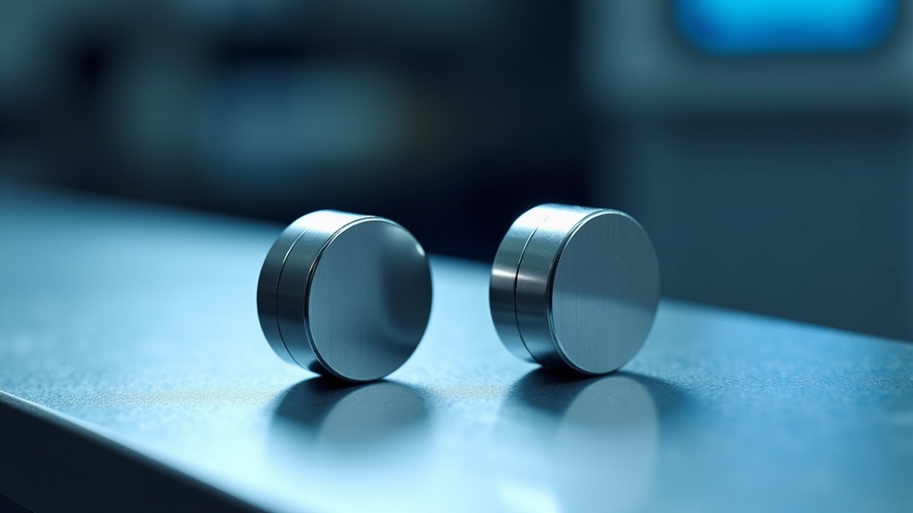 Photorealistic Close-up of Neodymium Magnets High strength neodymium magnets after recycling in Dallas, TX