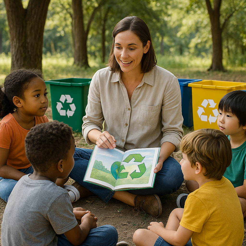 Waste Recycling and Green Earth Logo