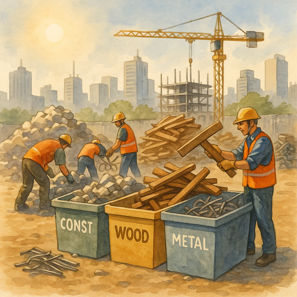Waste Recycling and Green Earth Logo