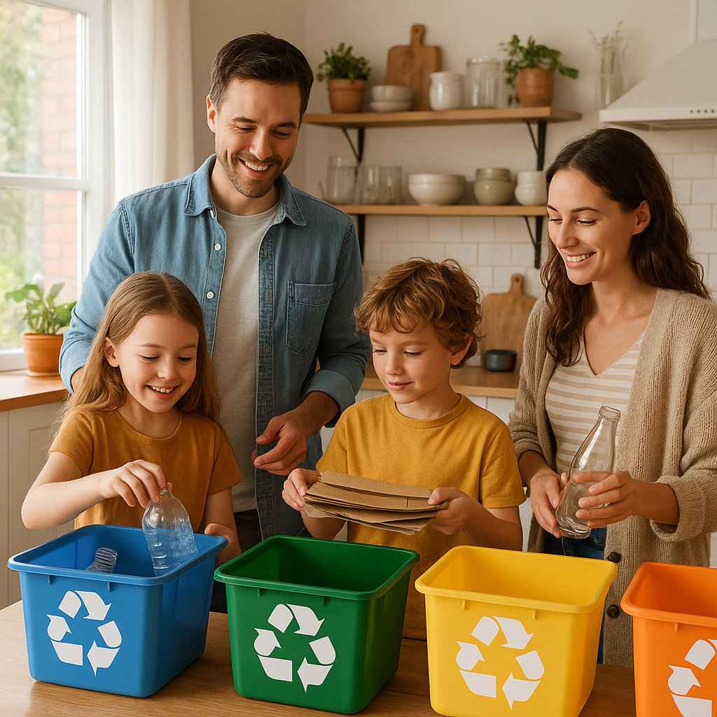 Waste Recycling and Green Earth Logo