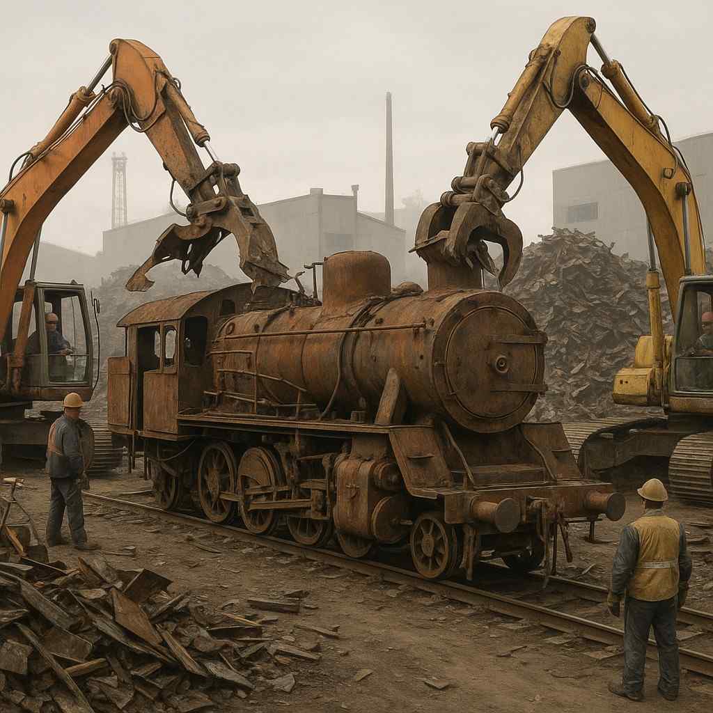 E‑waste and demolition waste are mixed at a waste recycling site in Dallas, TX