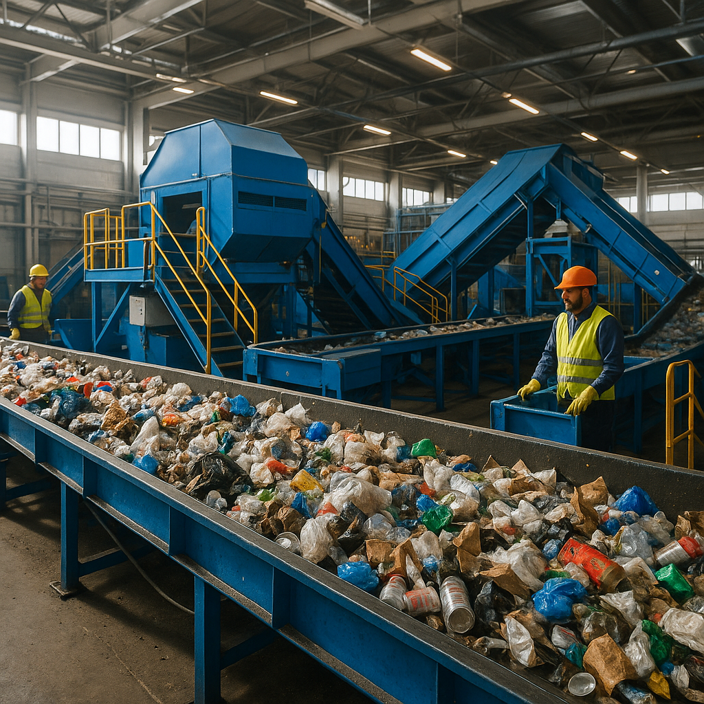Waste Recycling and Green Earth Logo