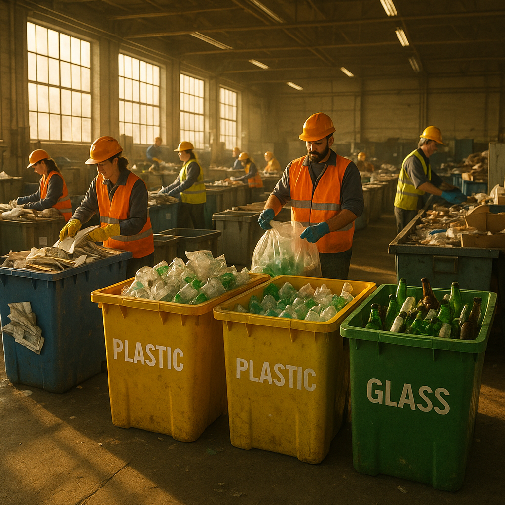 Waste Recycling and Green Earth Logo