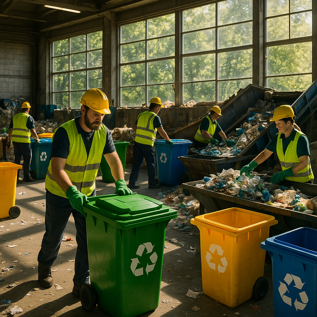 Waste Recycling and Green Earth Logo