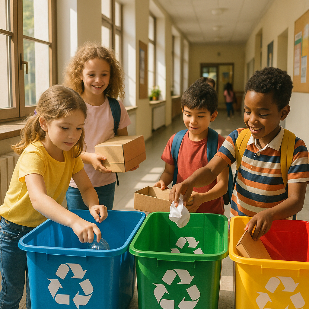 Waste Recycling and Green Earth Logo