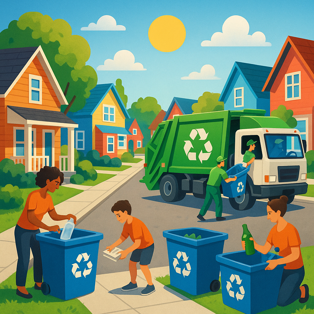 Waste Recycling and Green Earth Logo