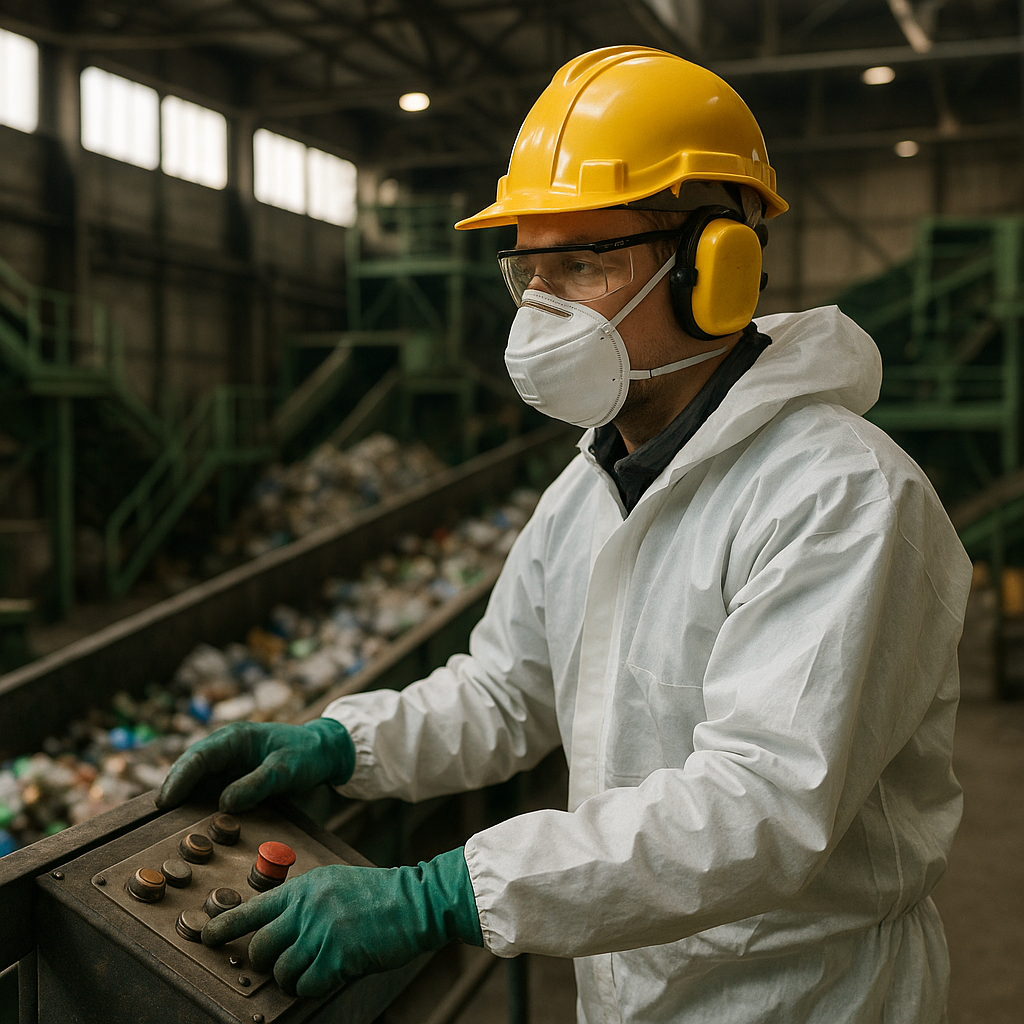 Waste Recycling and Green Earth Logo