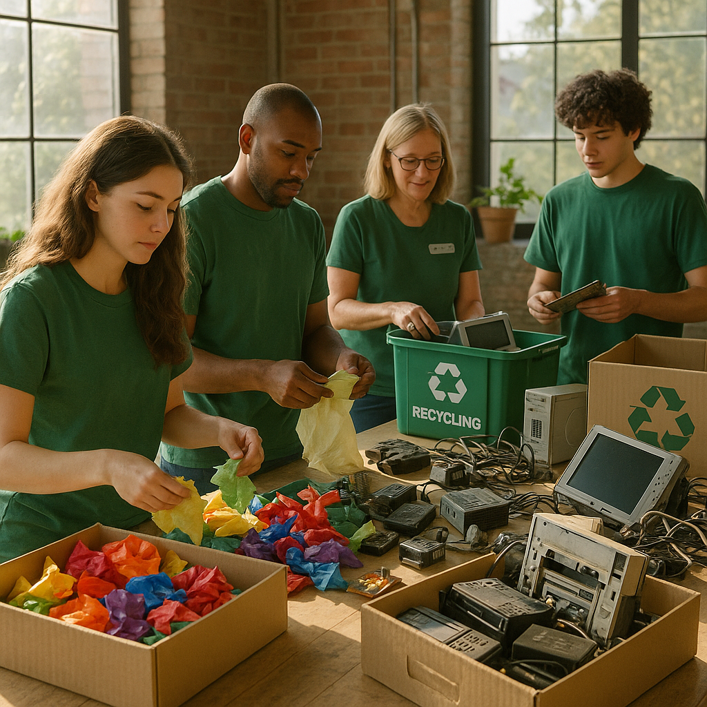 Waste Recycling and Green Earth Logo