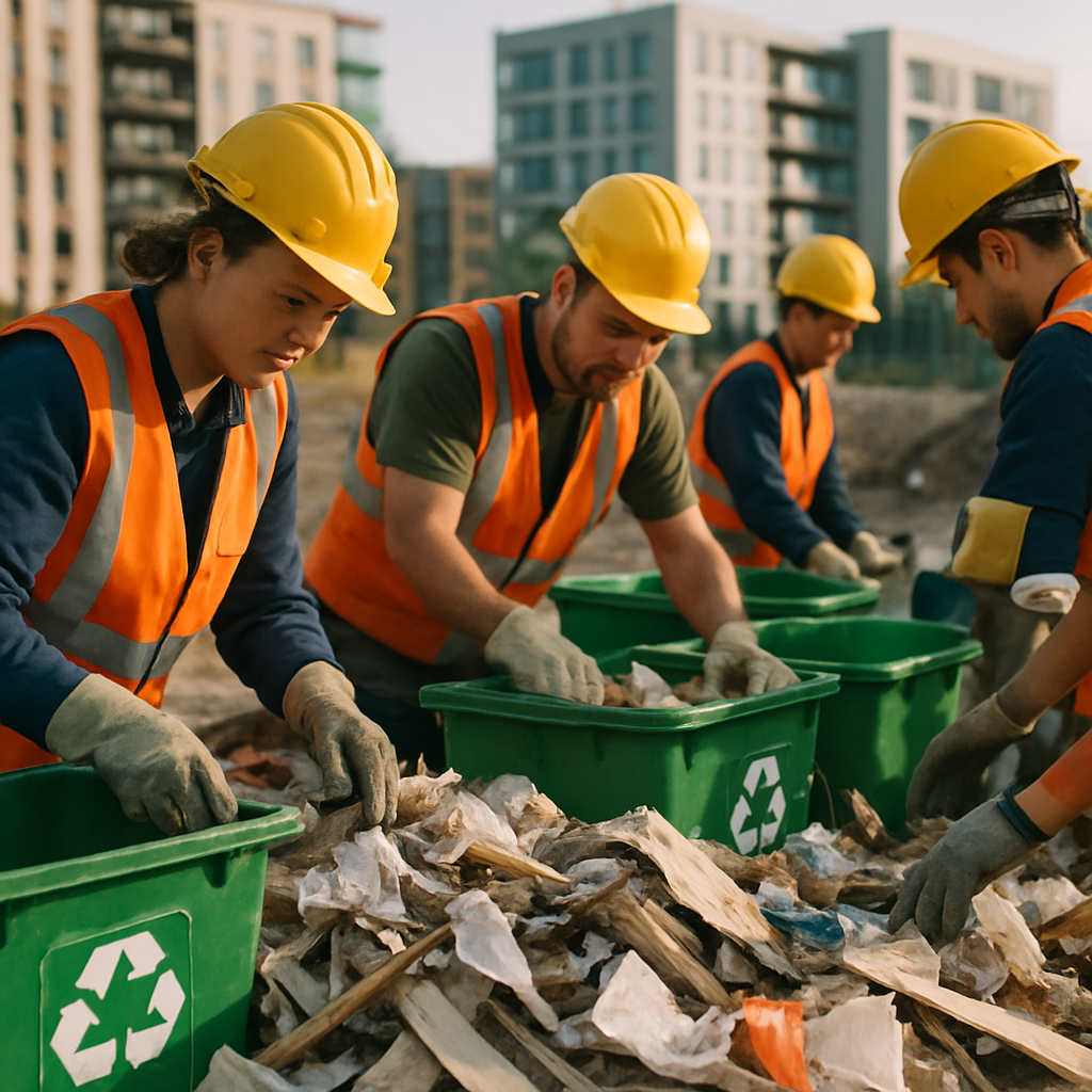Waste Recycling and Green Earth Logo