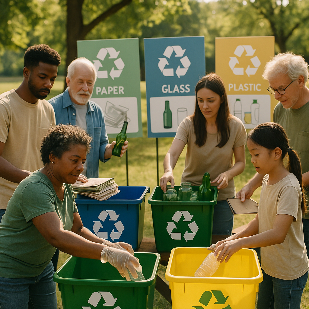 Waste Recycling and Green Earth Logo