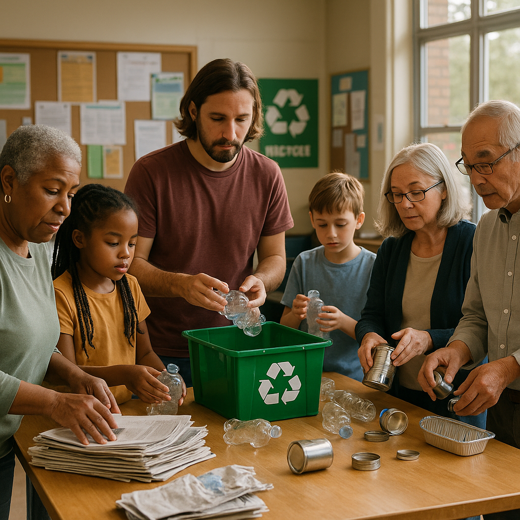 Waste Recycling and Green Earth Logo