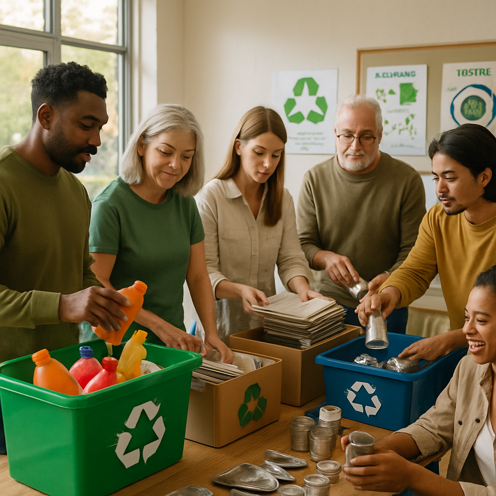 Waste Recycling and Green Earth Logo