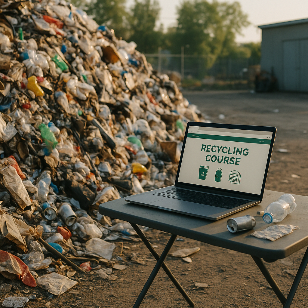 Waste Recycling and Green Earth Logo