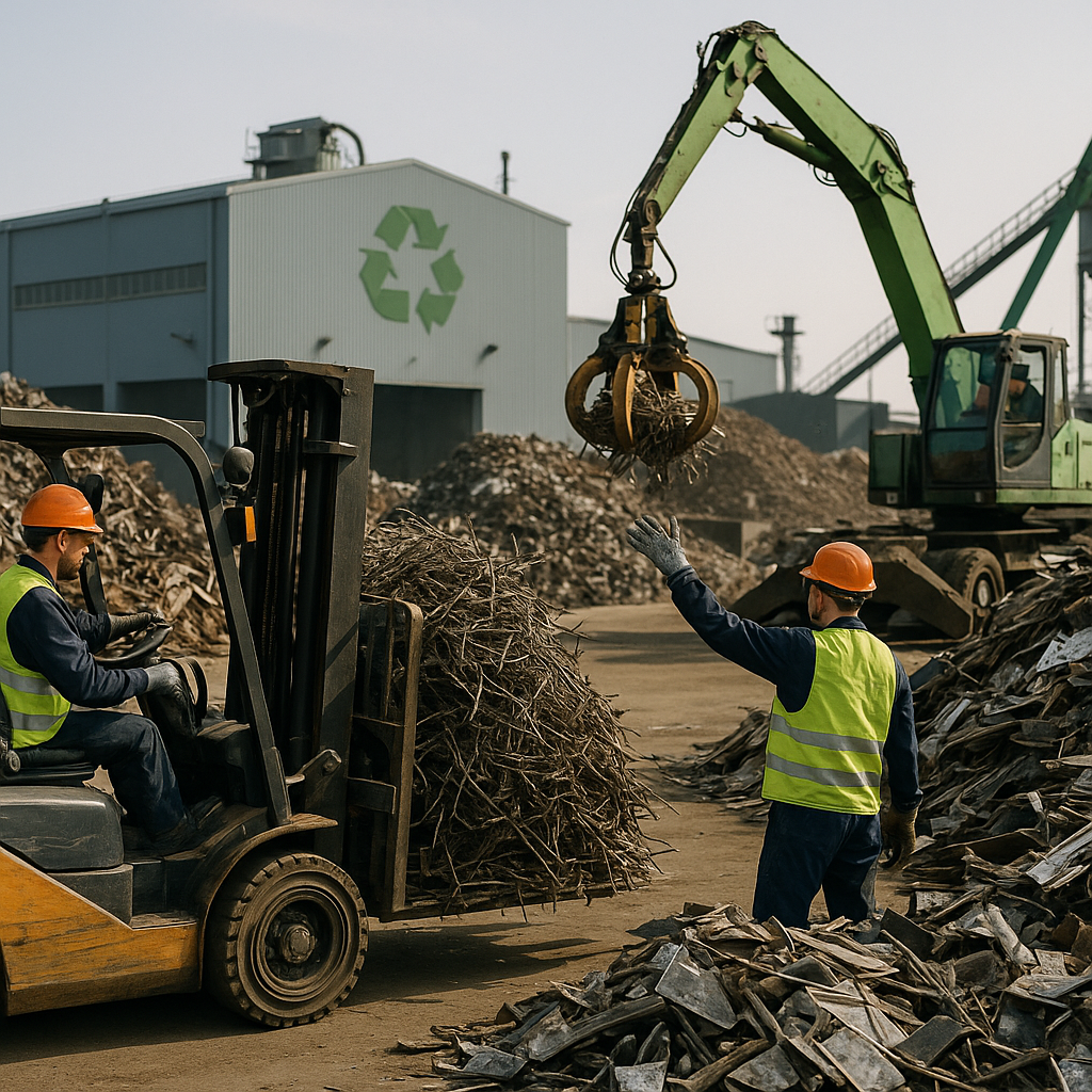 Waste Recycling and Green Earth Logo