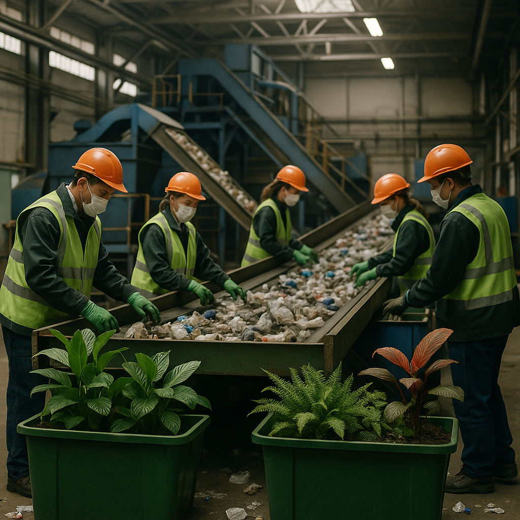 Waste Recycling and Green Earth Logo