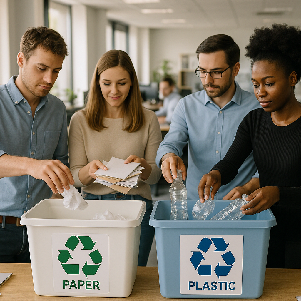 Waste Recycling and Green Earth Logo