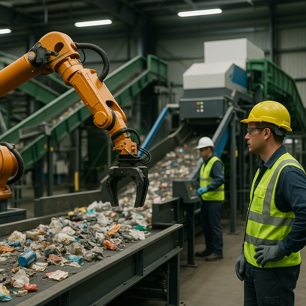 Waste Recycling and Green Earth Logo