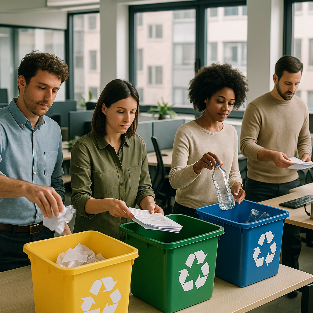 Waste Recycling and Green Earth Logo