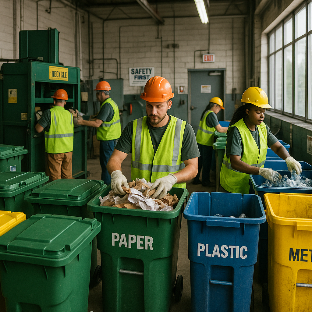 Waste Recycling and Green Earth Logo