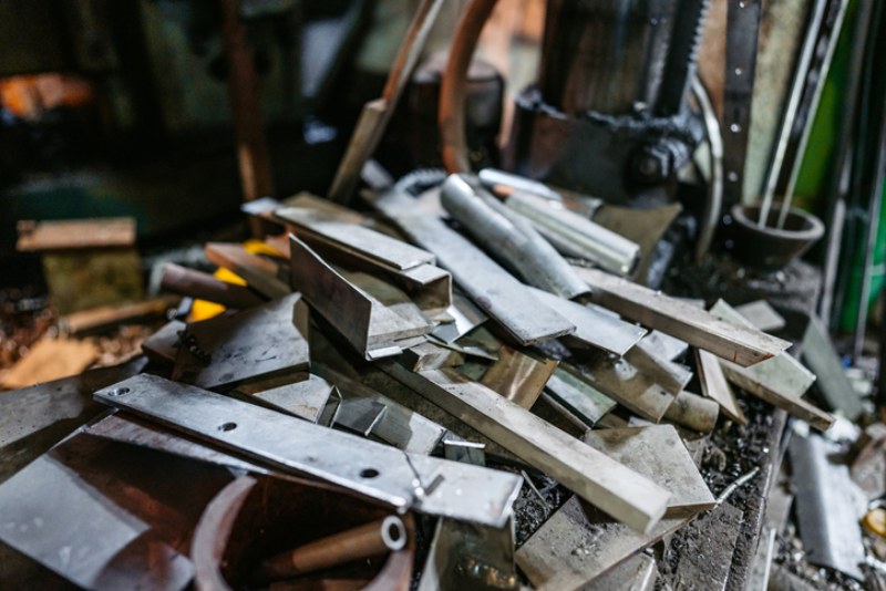 A pile of scrap recycling metal in Dallas, TX