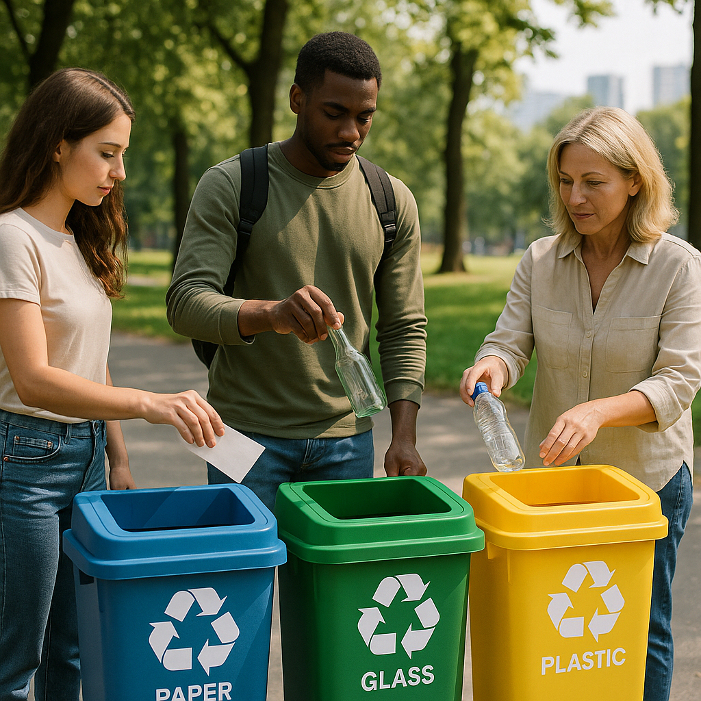 Waste Recycling and Green Earth Logo