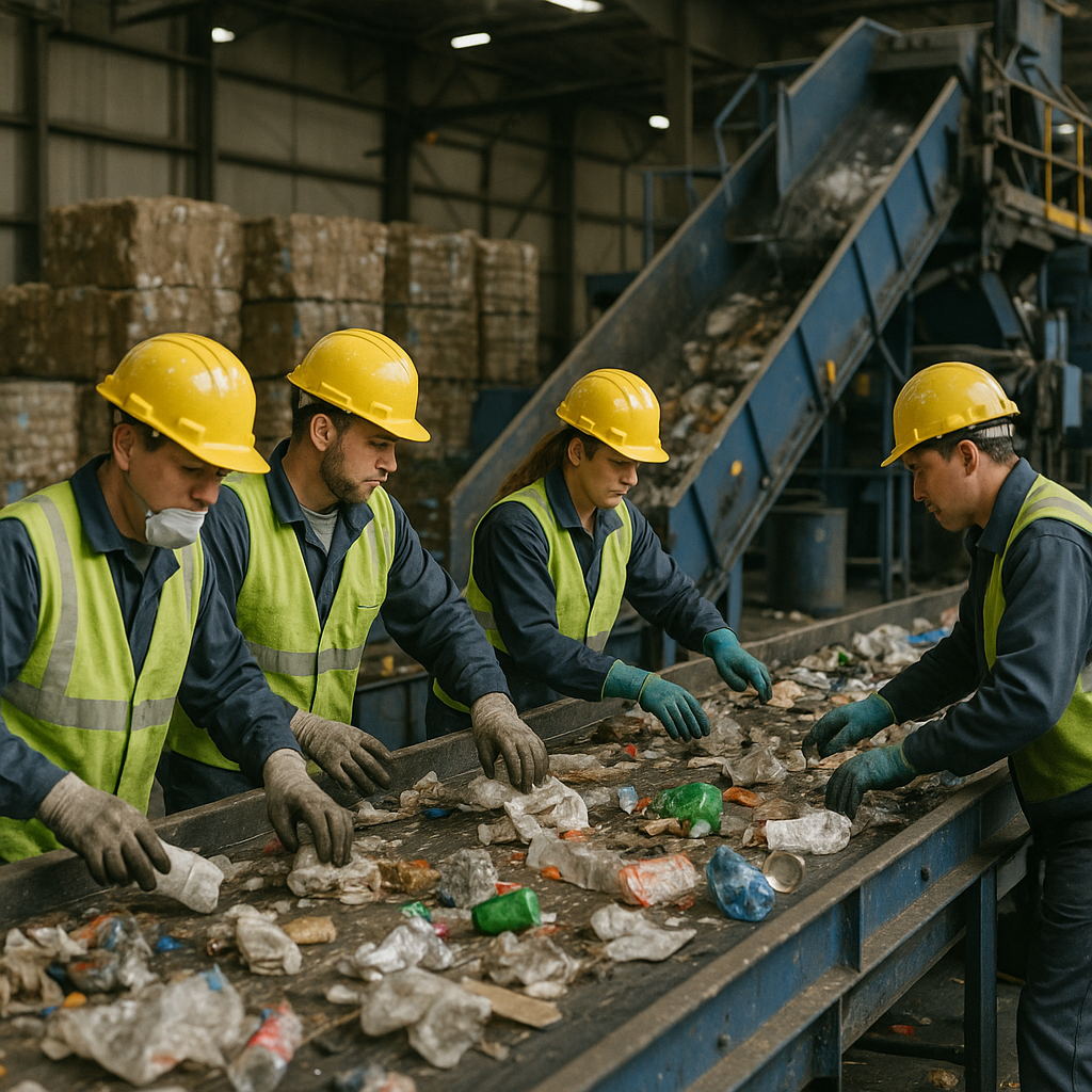 Waste Recycling and Green Earth Logo
