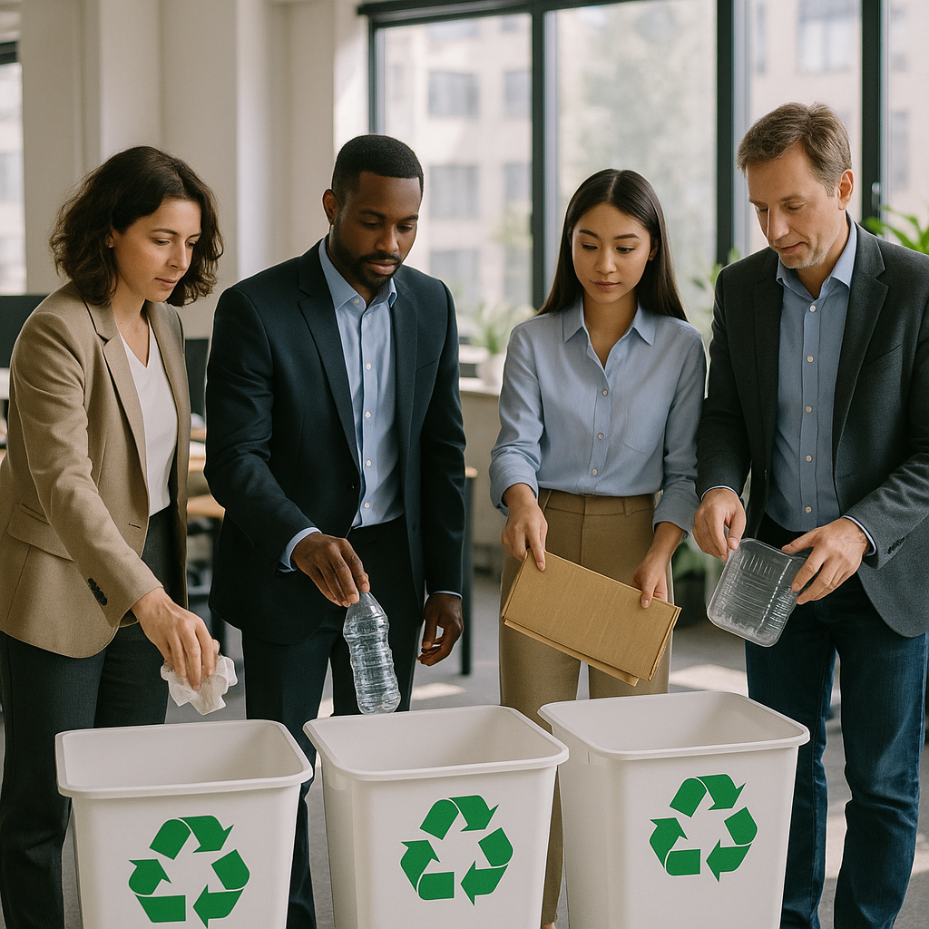 Waste Recycling and Green Earth Logo