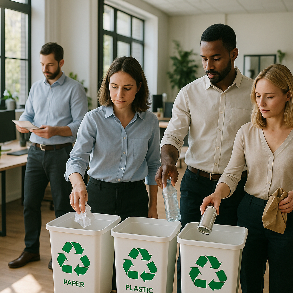 Waste Recycling and Green Earth Logo