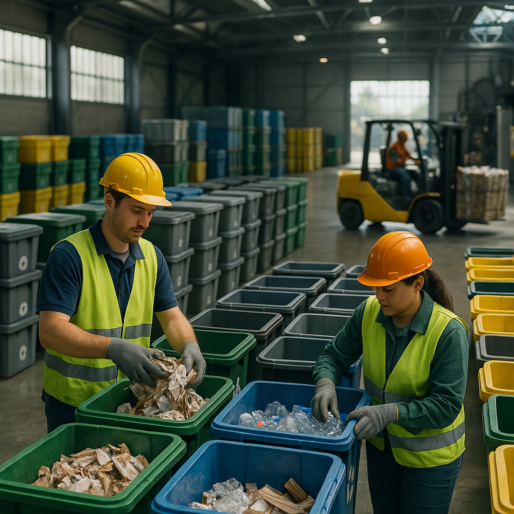 Waste Recycling and Green Earth Logo