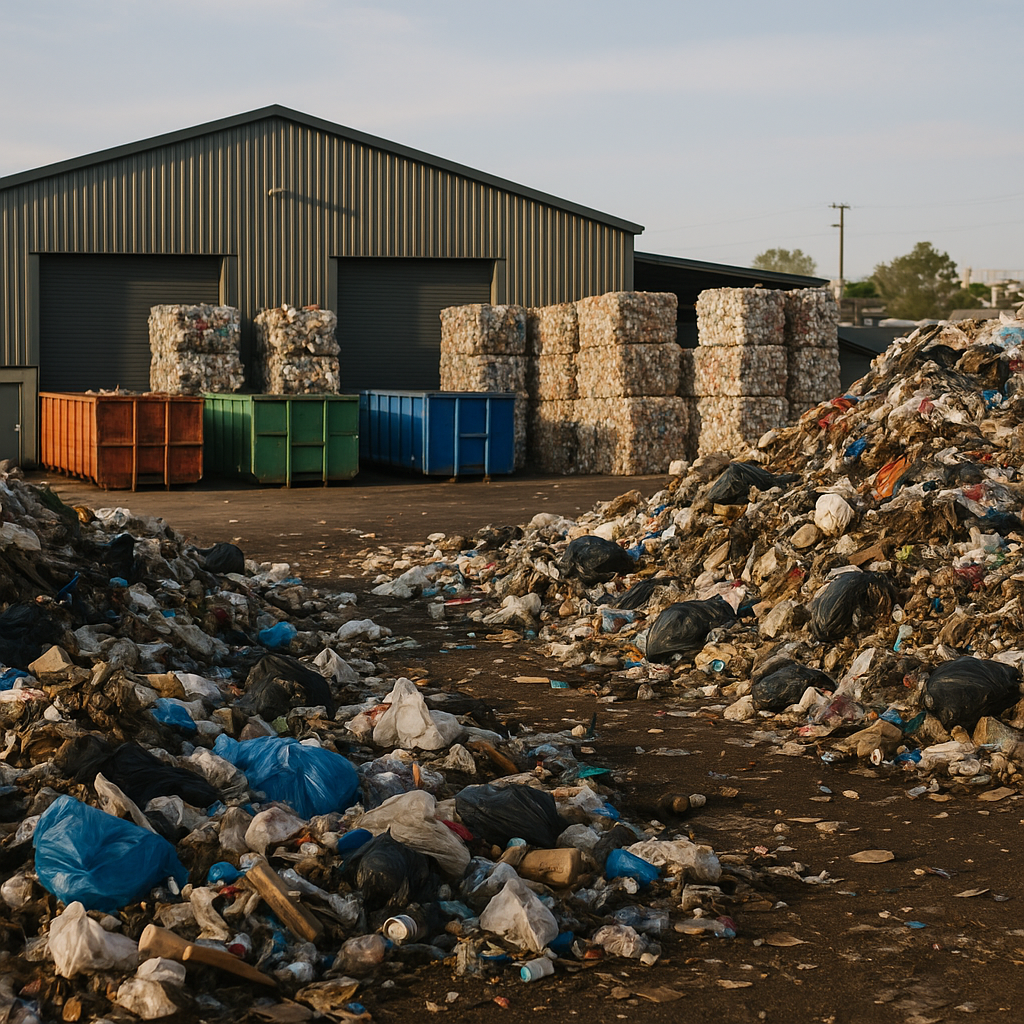 Waste Recycling and Green Earth Logo