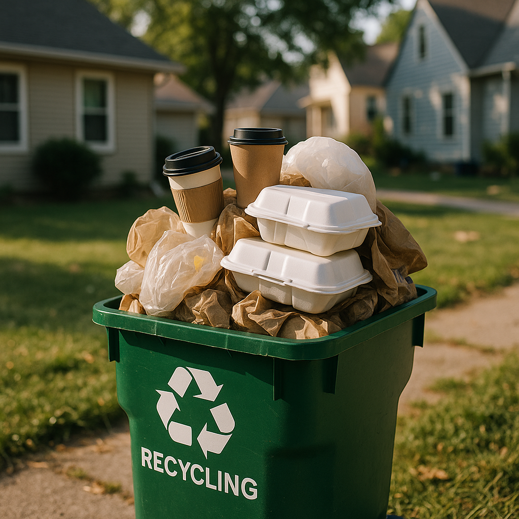Waste Recycling and Green Earth Logo