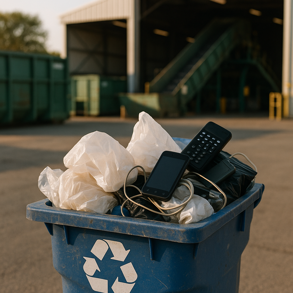 Waste Recycling and Green Earth Logo