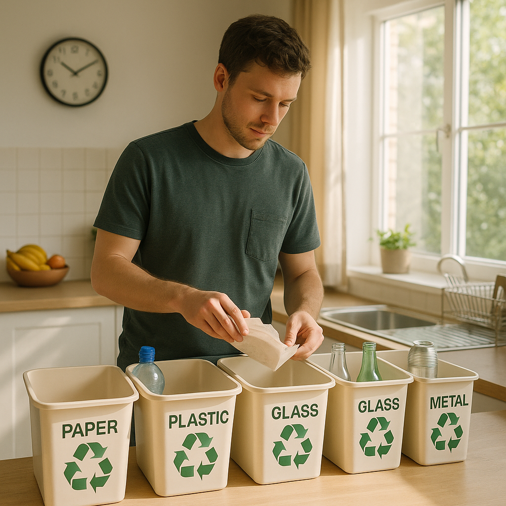 Waste Recycling and Green Earth Logo