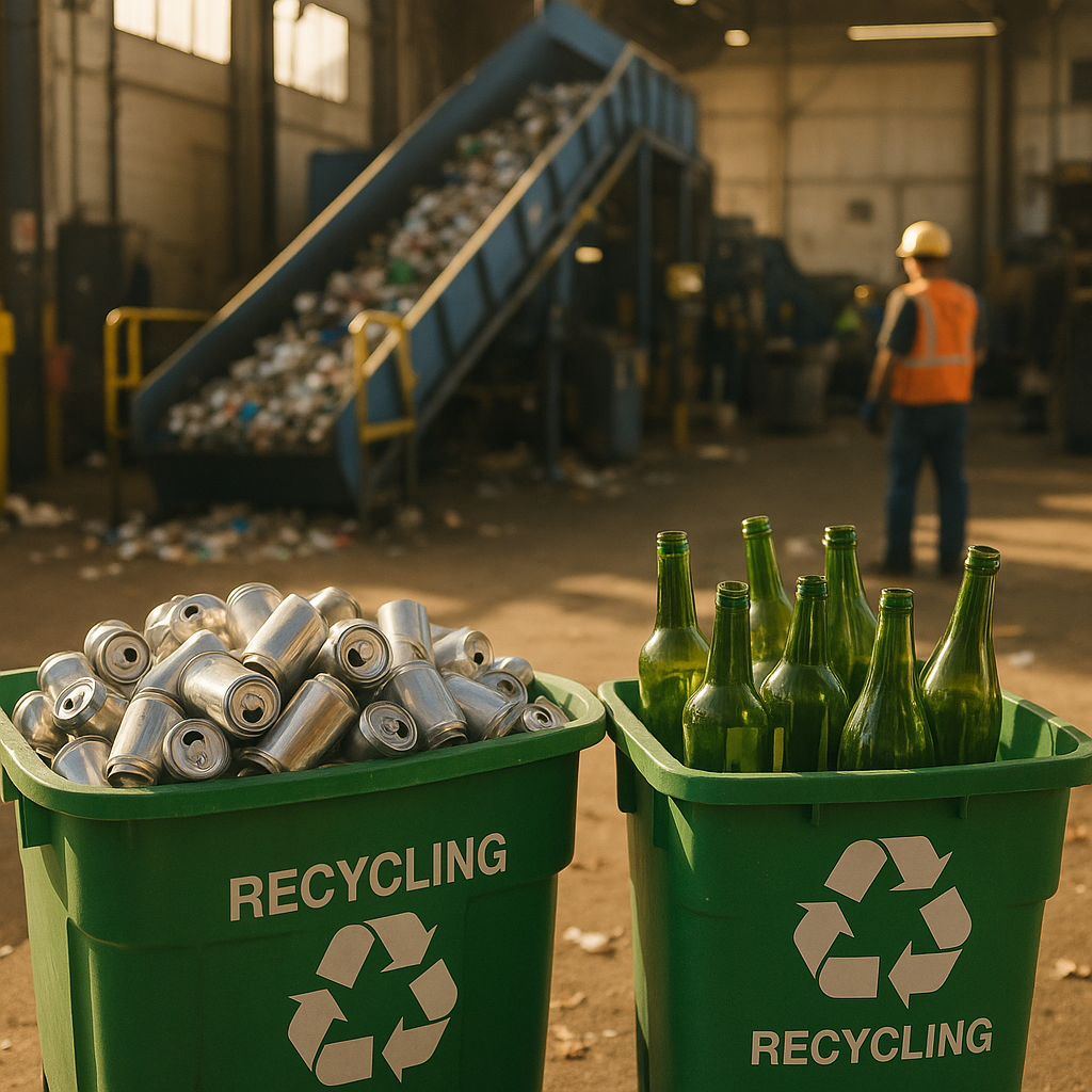 Waste Recycling and Green Earth Logo