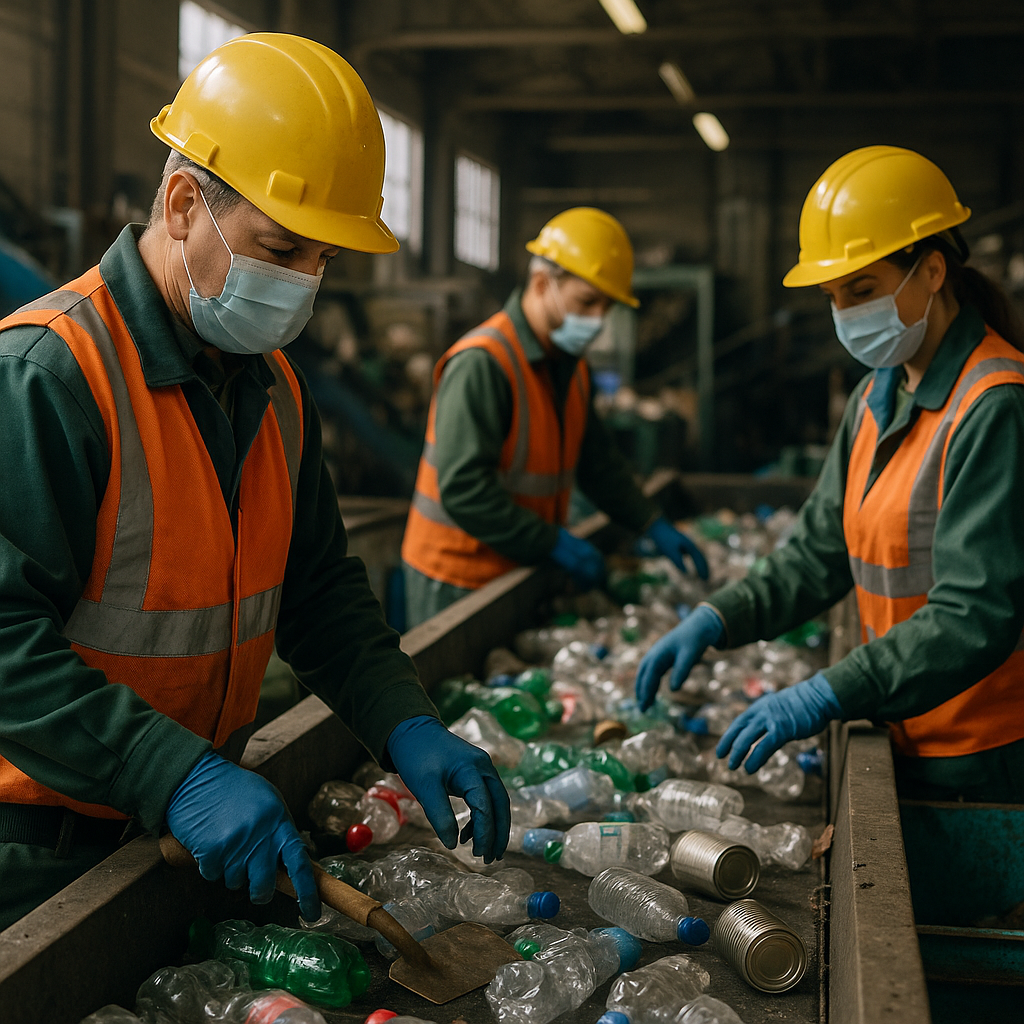Waste Recycling and Green Earth Logo