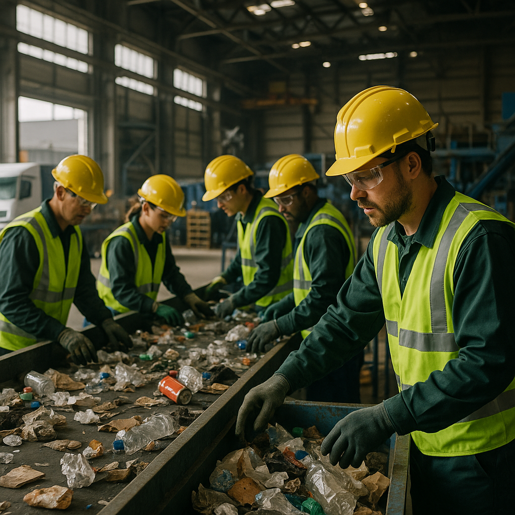 Waste Recycling and Green Earth Logo