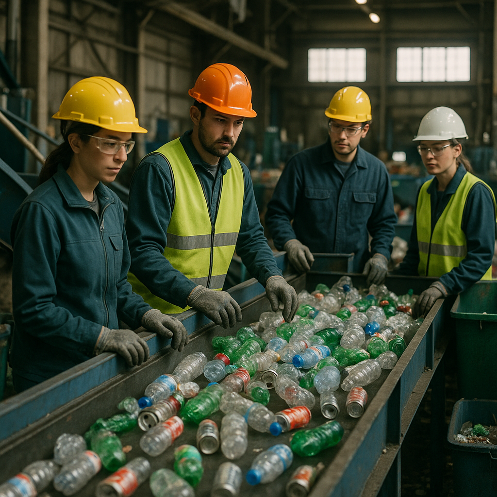 Waste Recycling and Green Earth Logo