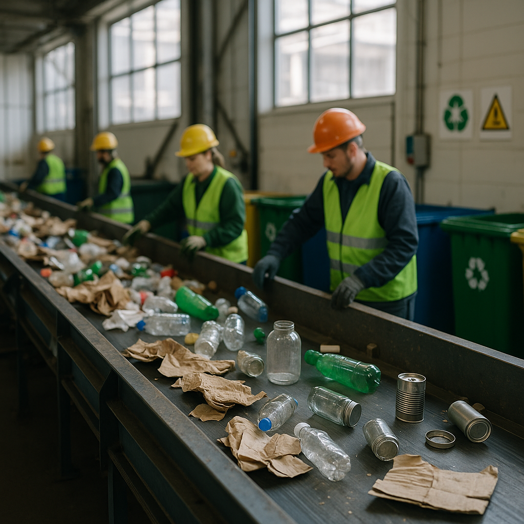 Waste Recycling and Green Earth Logo
