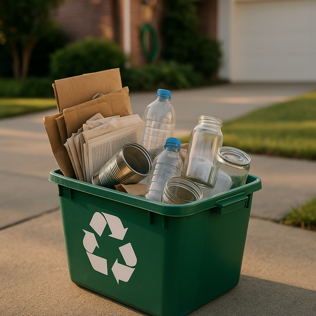 Waste Recycling and Green Earth Logo