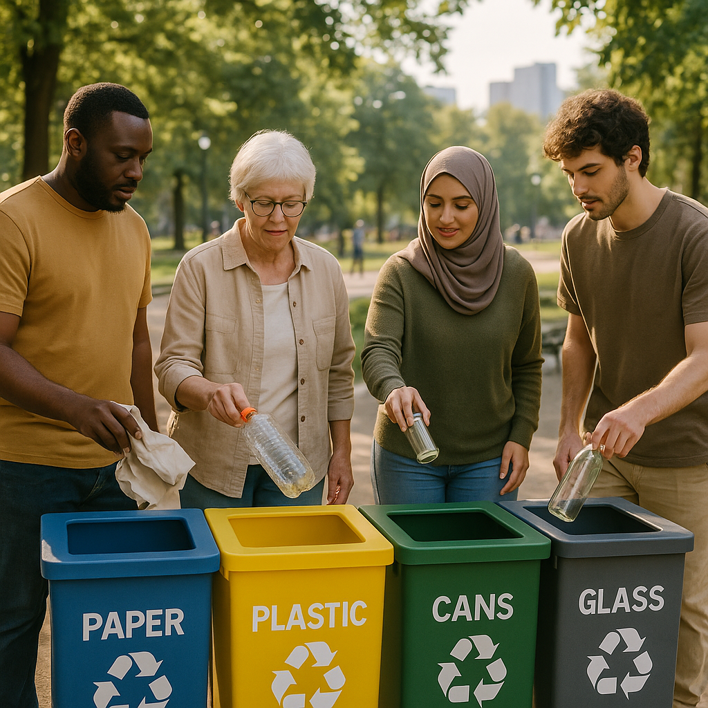 Waste Recycling and Green Earth Logo