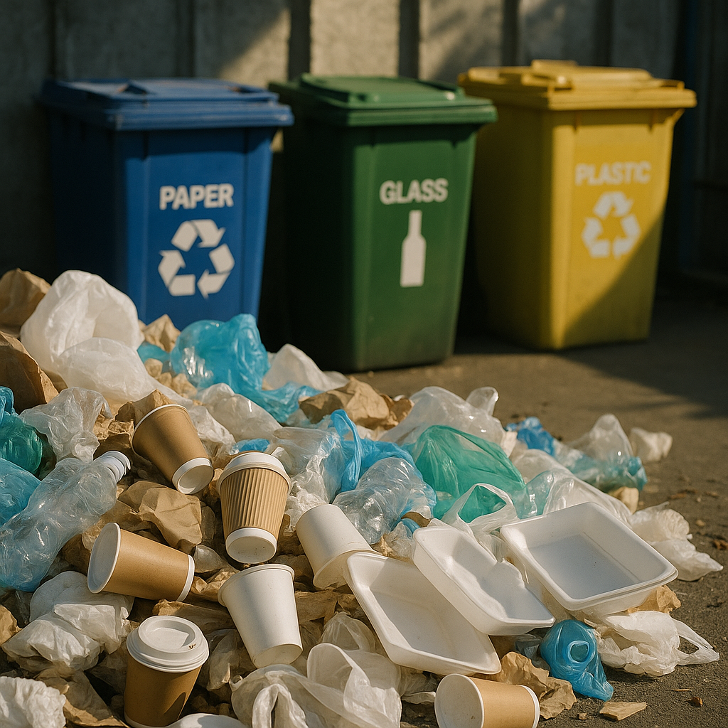 Waste Recycling and Green Earth Logo