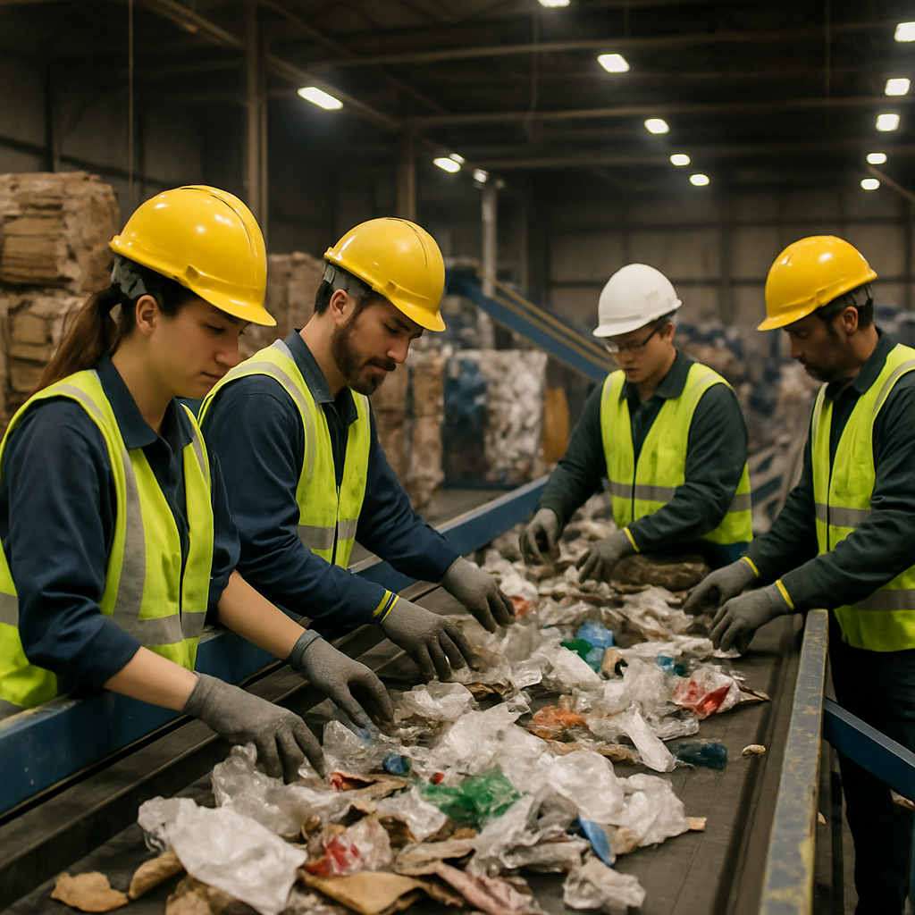Waste Recycling and Green Earth Logo