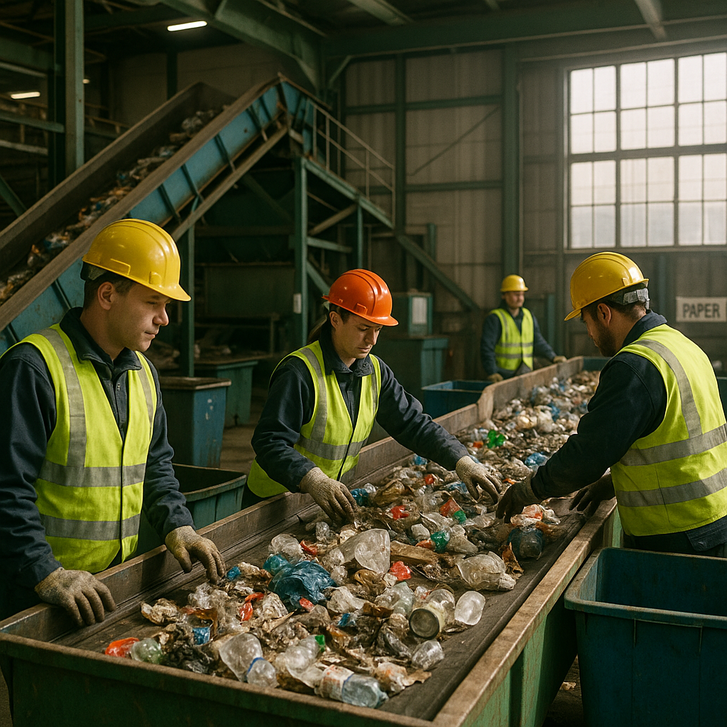 Waste Recycling and Green Earth Logo