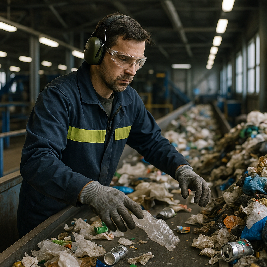 Waste Recycling and Green Earth Logo