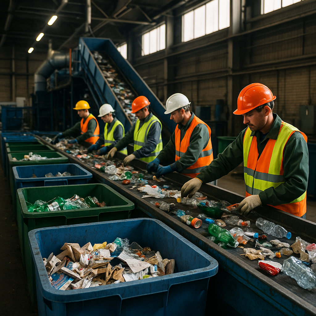 Waste Recycling and Green Earth Logo