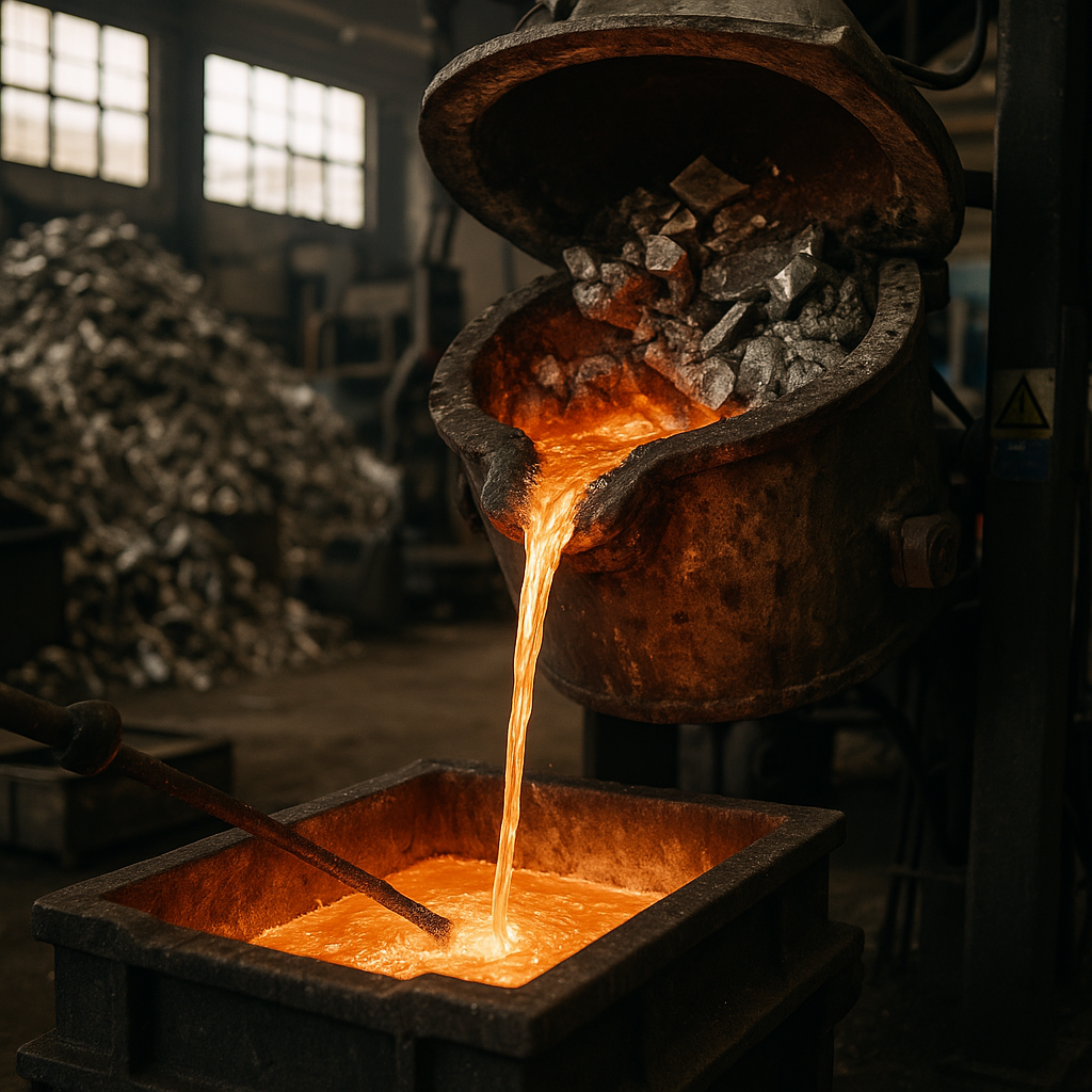 E‑waste and demolition waste are mixed at a waste recycling site in Dallas, TX