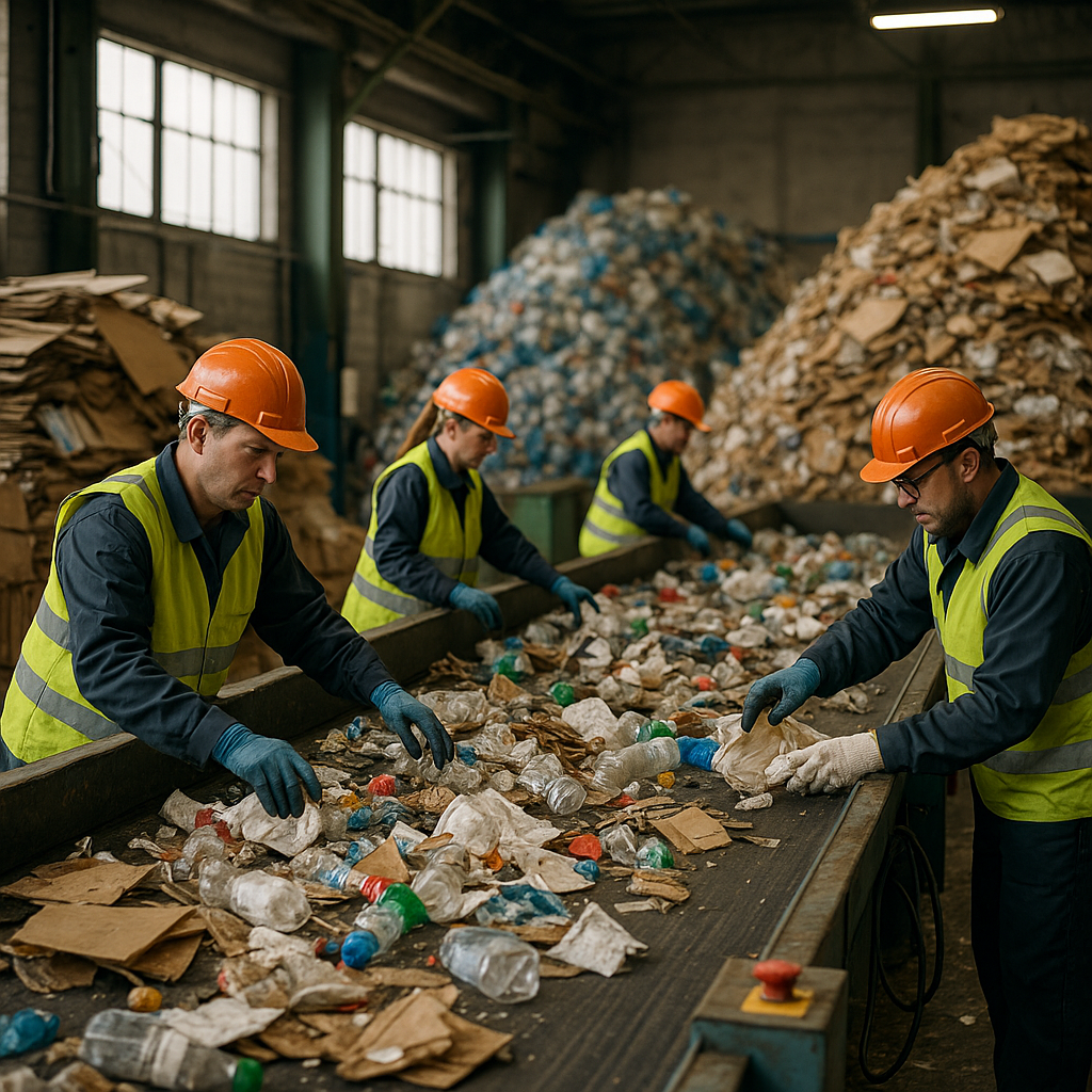 Waste Recycling and Green Earth Logo