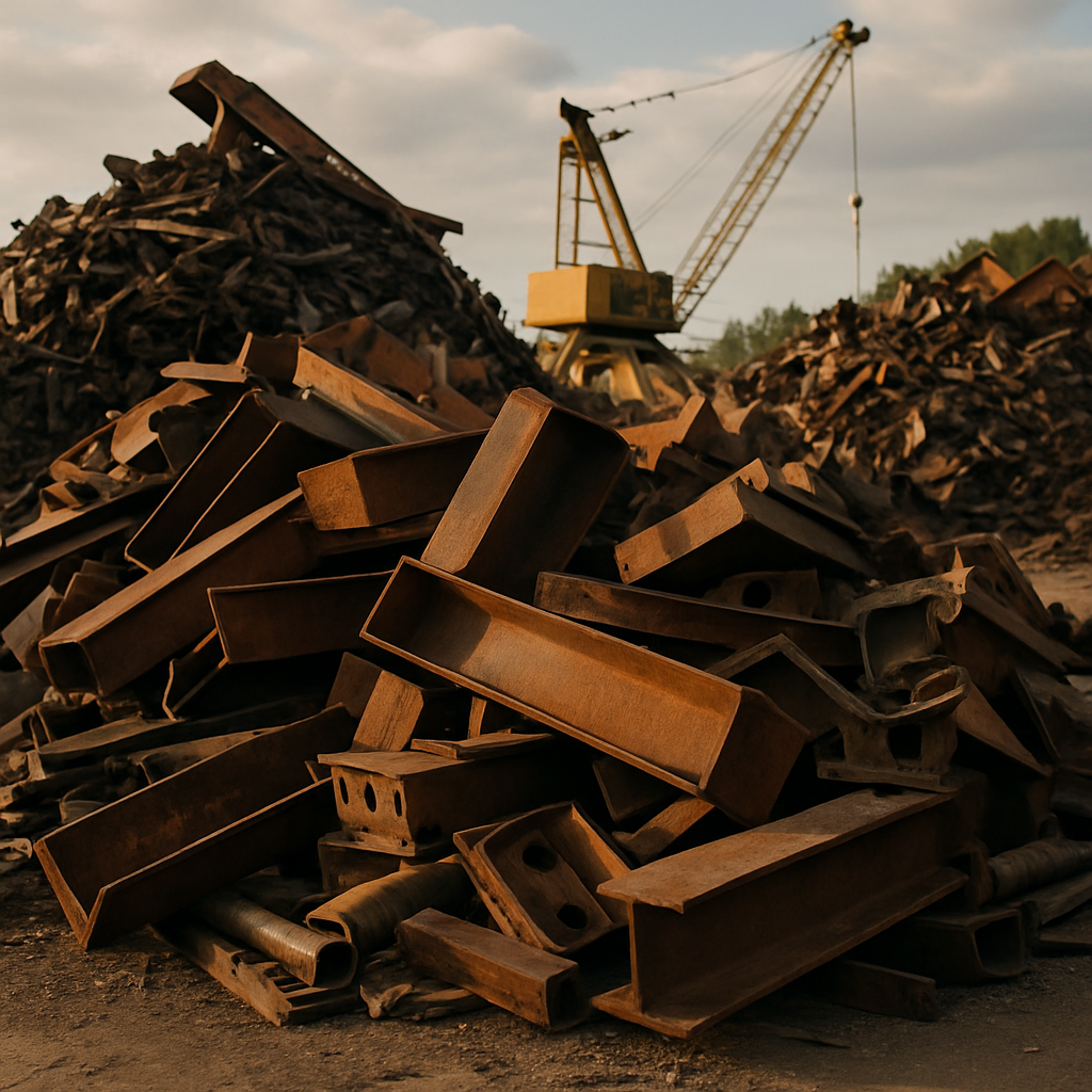 E‑waste and demolition waste are mixed at a waste recycling site in Dallas, TX
