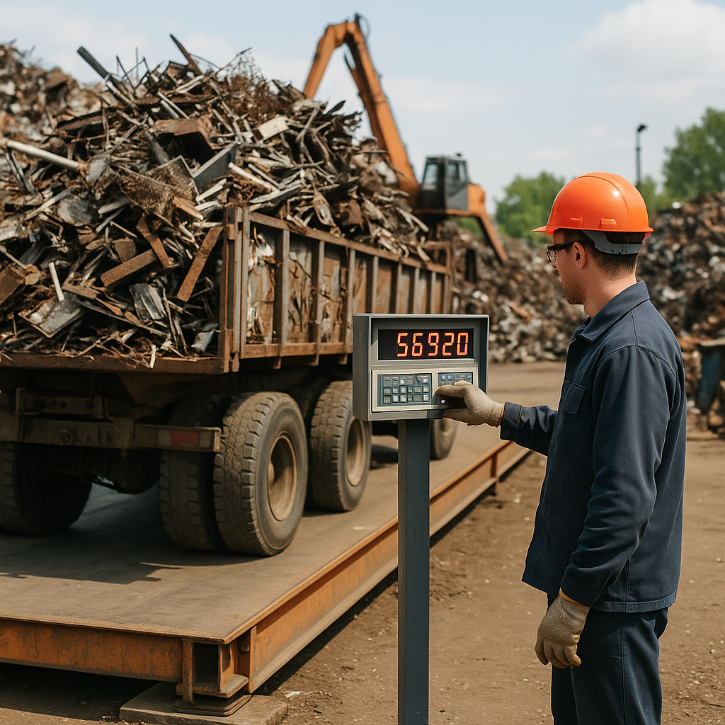 E‑waste and demolition waste are mixed at a waste recycling site in Dallas, TX